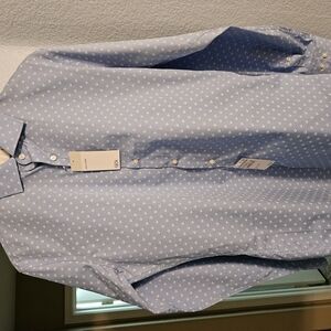 NWT Nordstrom Blue Casual Button Down Shirt with Subtle Pattern